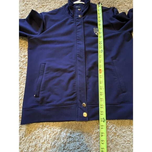 LAUREN RALPH LAUREN Active Jacket Coat Blue Gold Crest Zip Up Top Size Large - Picture 6 of 10